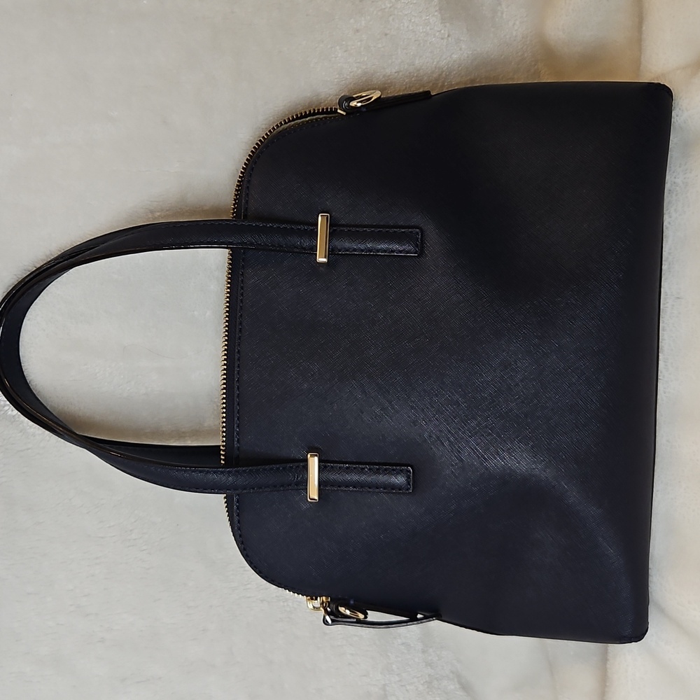 Kate Spade Navy Saffiano Leather Satchel Crossbody "Cedar Street Maise" - Picture 2 of 8